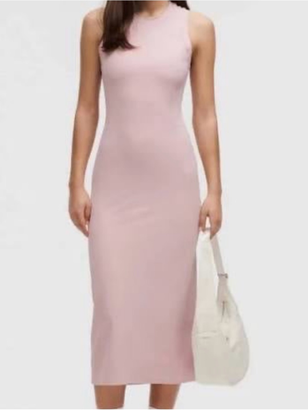 Lululemon Size 2 All Aligned Ribbed Midi Dress Baby Pink